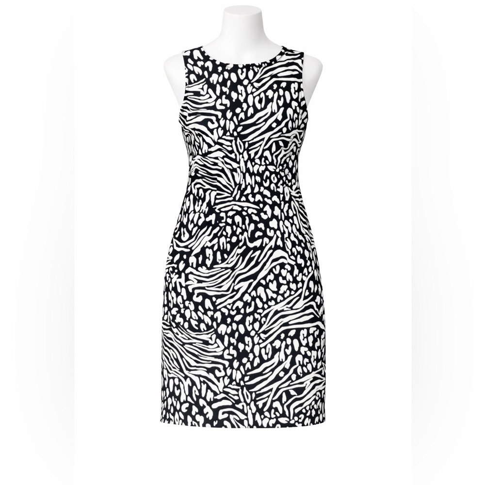 Dress Barn Black and White Zebra Print sleeveless dress -Women’s Sz 8